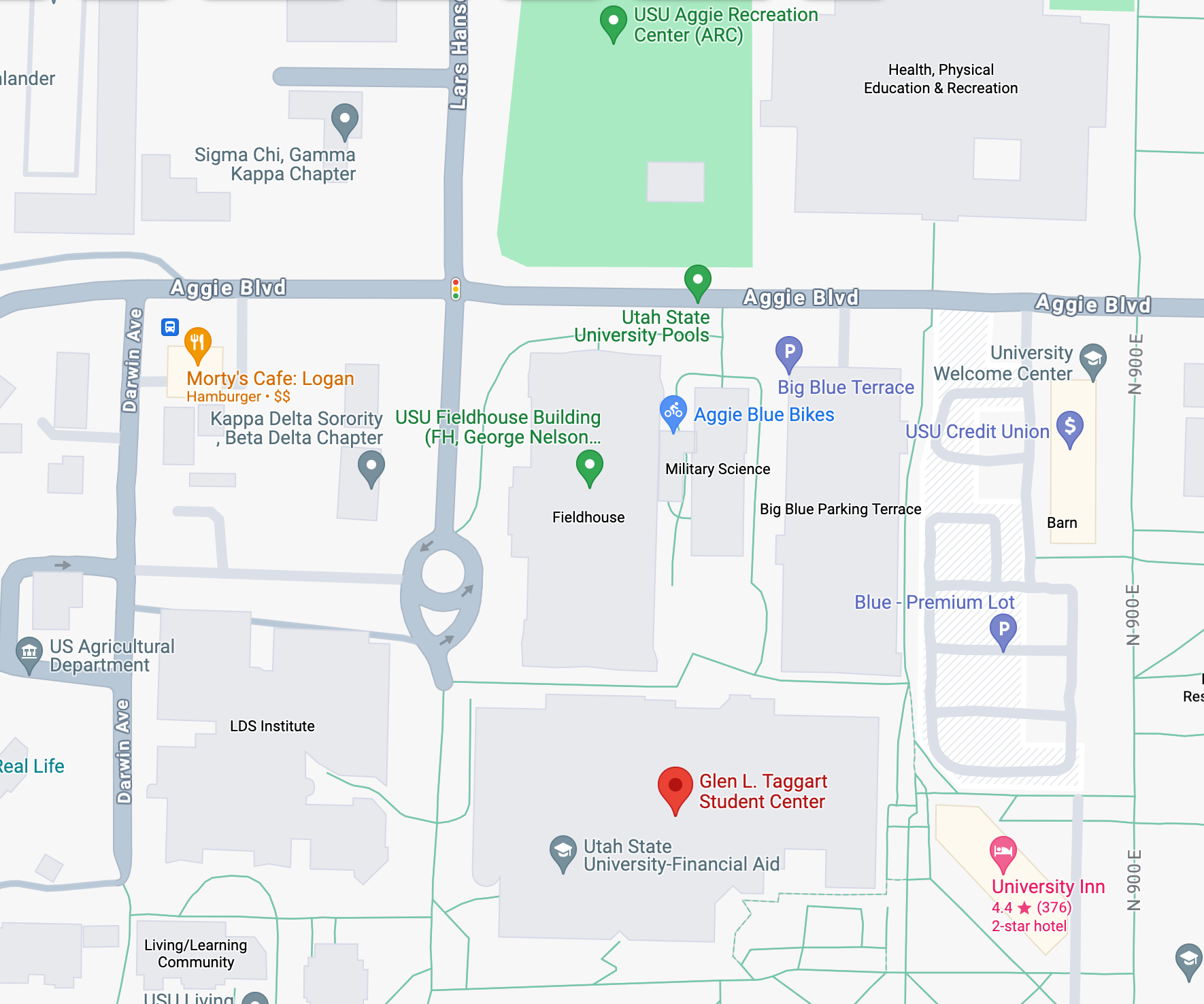 Map to Taggart Student Center
