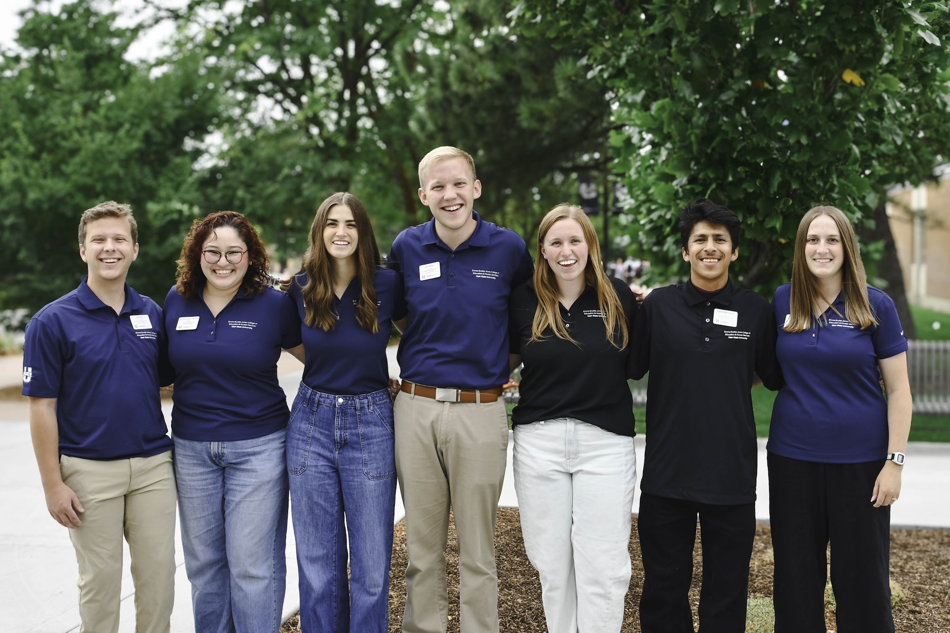 student ambassadors outside