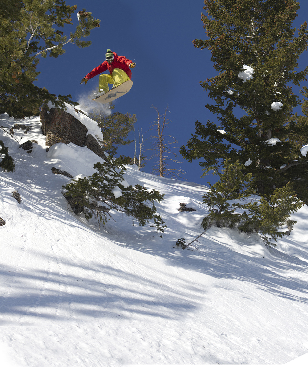 Jeremy Jensen snowboarding shot