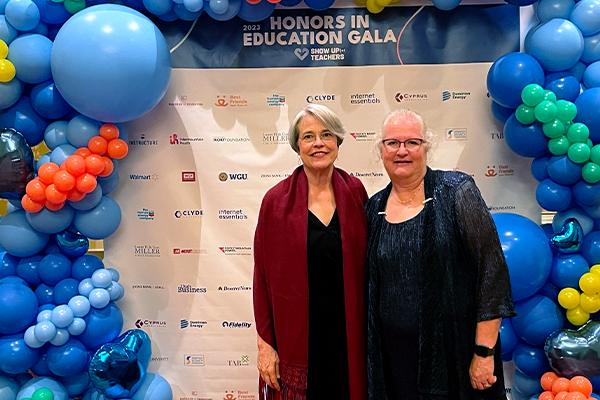 Sylvia Read and Marla Robertson at the Honors in Education Gala