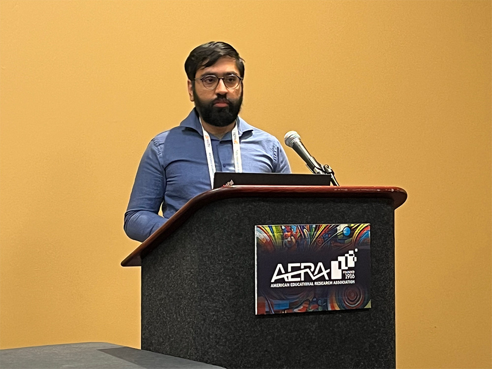 Umar Shehzad presenting at AERA
