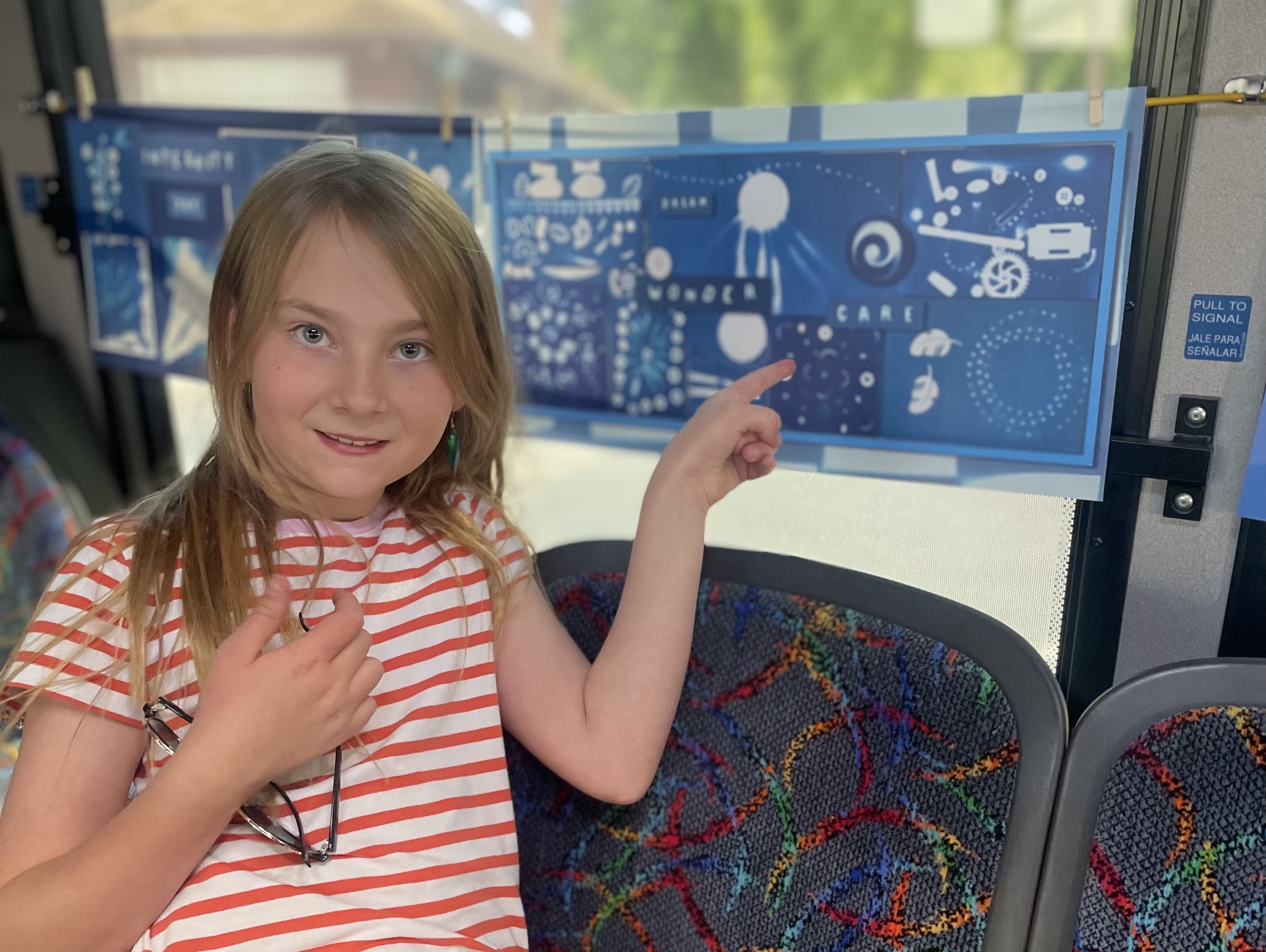 Student artist showing their contribution