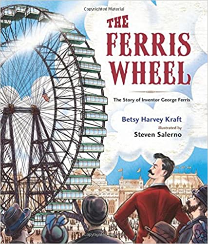 crowds around a ferris wheel