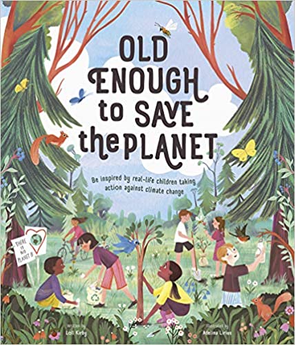kids planting trees and cleaning up litter